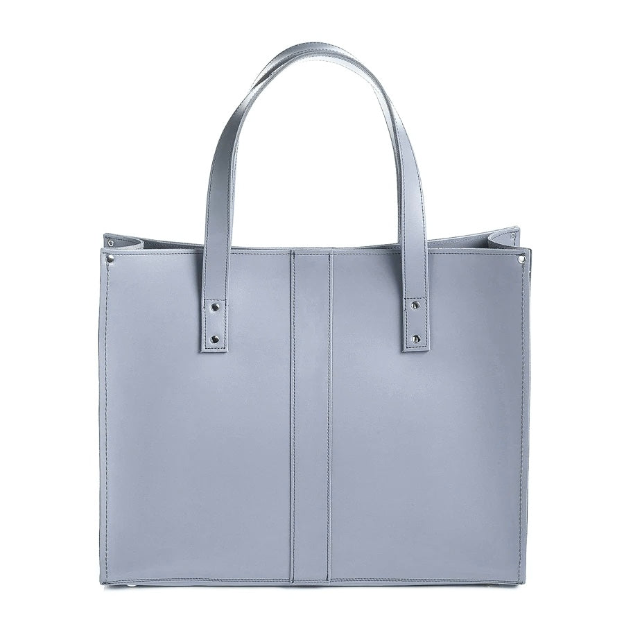 Handmade Leather Shopper – Lilac Grey